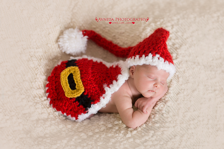 Coco in santa outfit in Newborn Photography Somerville NJ