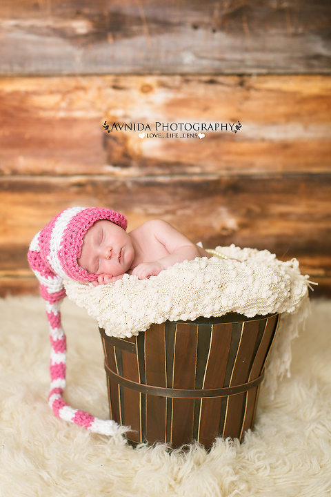 Coco in pink hat in Newborn Photography Northern New Jersey
