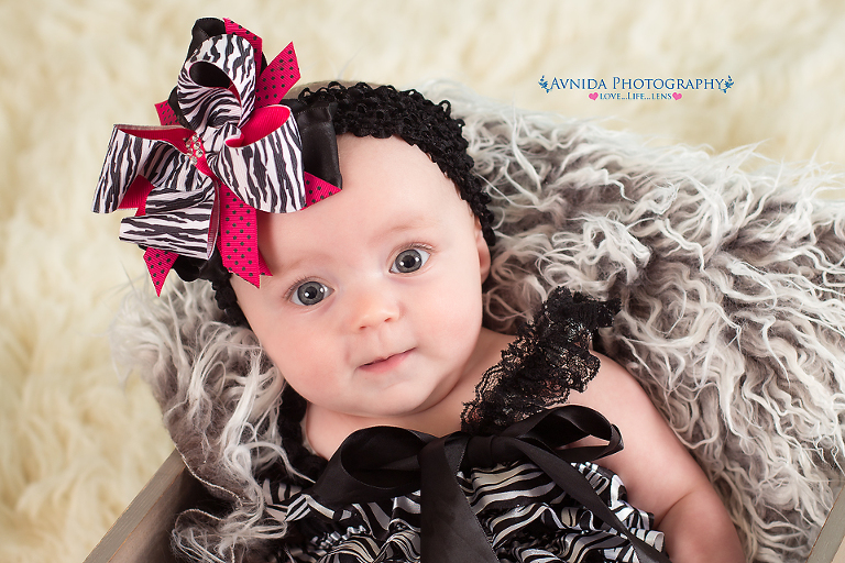 Juliette in black and white bow Bridgewater NJ baby photographer