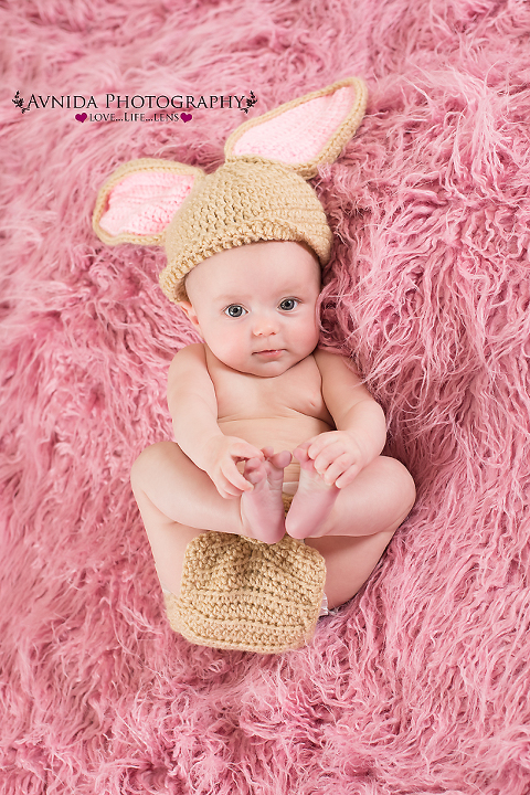 Juliette with bunny ears in Bridgewater NJ baby photographer