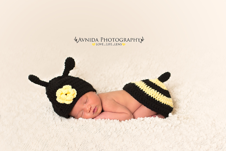 Karter, the cutest bumble bee in frisco newborn baby photographer 