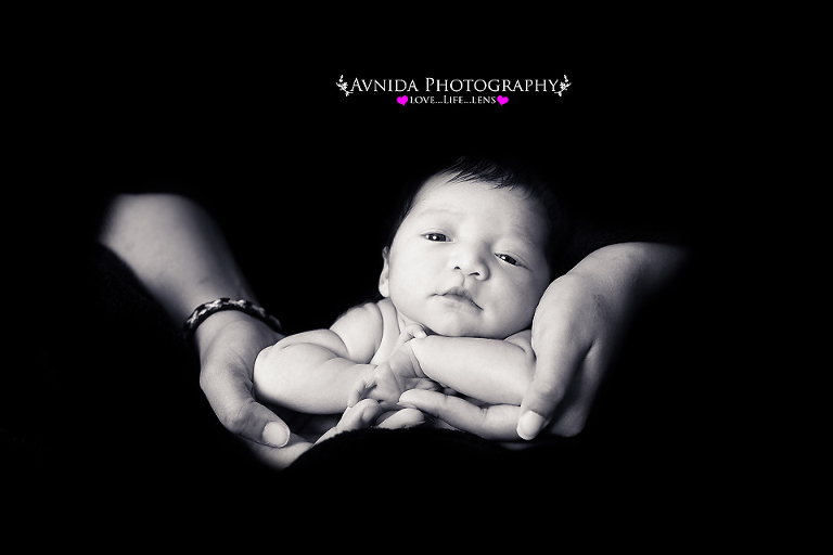 Karter's black and white shot in Montclair NJ newborn baby photographer
