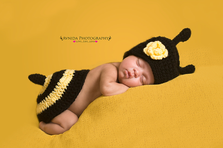 baby bumblebee in this Newborn Photography Metuchen New Jersey session
