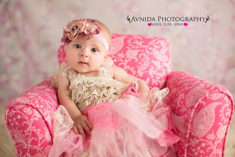 Princess presiding over the couch for Baby Photography princeton NJ