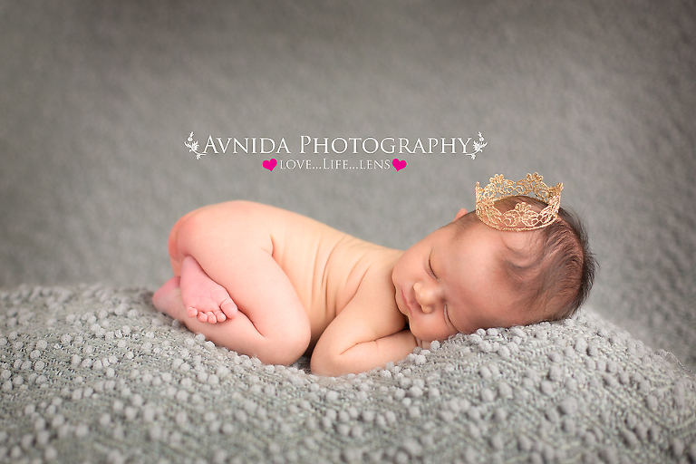 Sweet Madison with a crown for her photo session by Newborn Photographer Clinton New Jersey