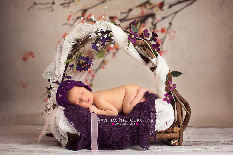 Madison with flowers for her photo session by Newborn Photographer Whitehouse Station New Jersey