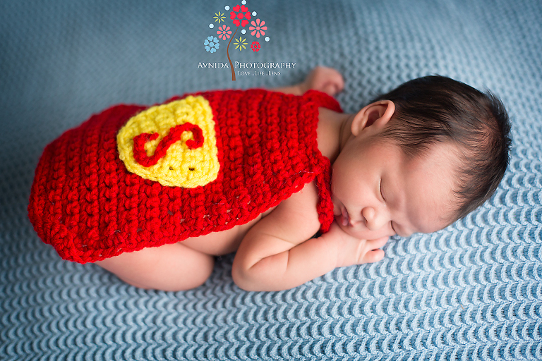 newborn photography, superman xavier