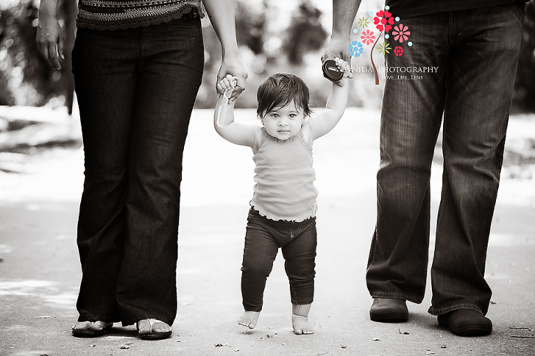 Walking with mommy and daddy in her Baby First Year Photography Package NJ