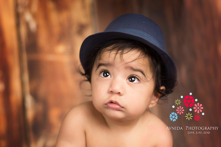Looking cute in a fedora for his 6 Month Baby Photography Mendham New Jersey 