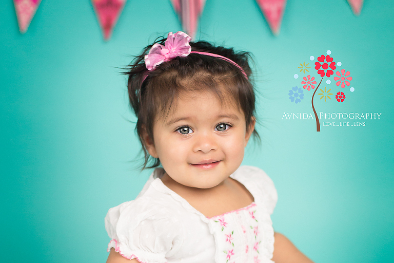 Reva with a bow in her Baby First Year Photography NJ