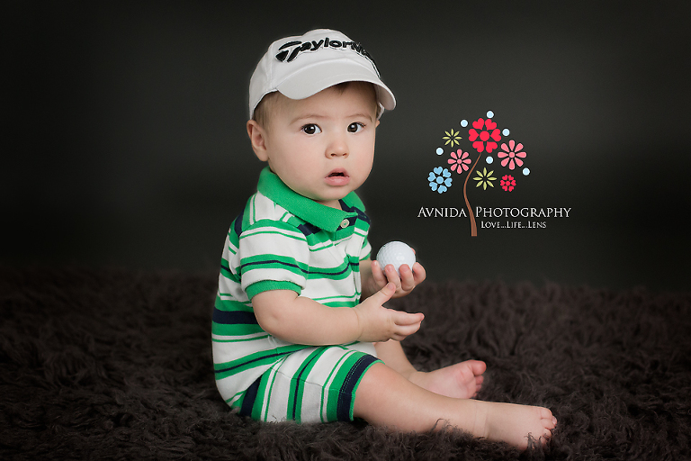 ready for golf for his Ridgewood Baby Photography New Jersey