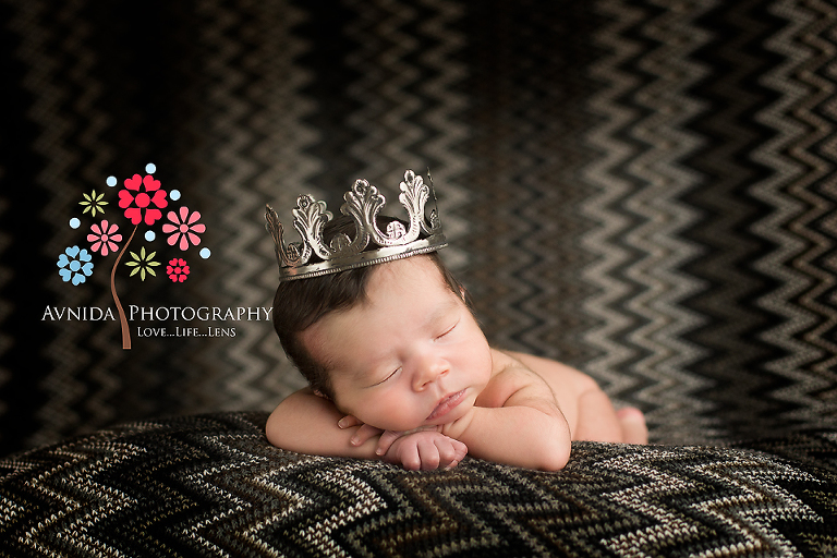 Prince John's photograph with his crown by Warren Newborn Photographer New Jersey