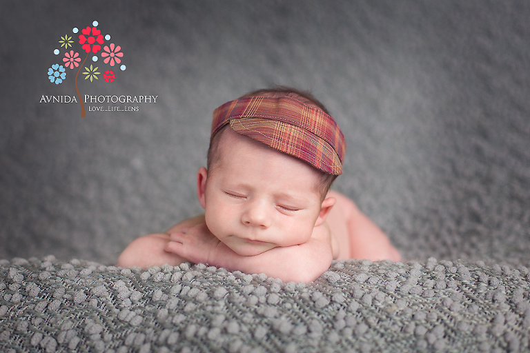 Looking handsome in the cap by Princeton Newborn Photographer NJ