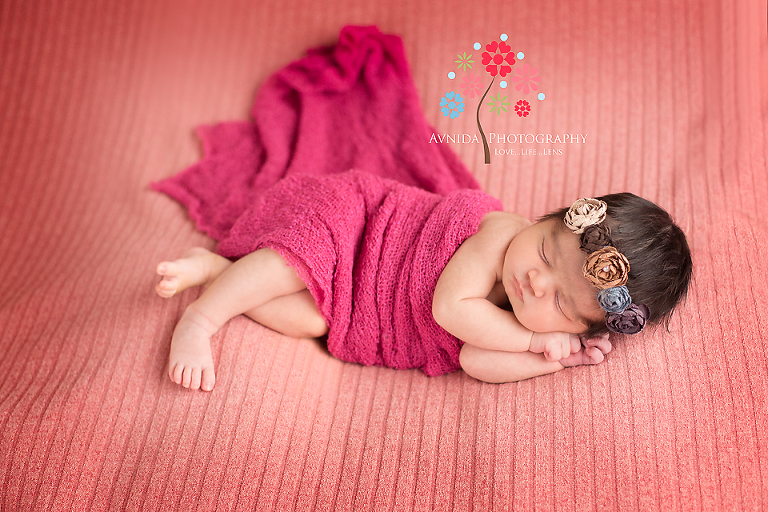 Mahwah Newborn Photographer New Jersey showing Gracie in a sideways pose