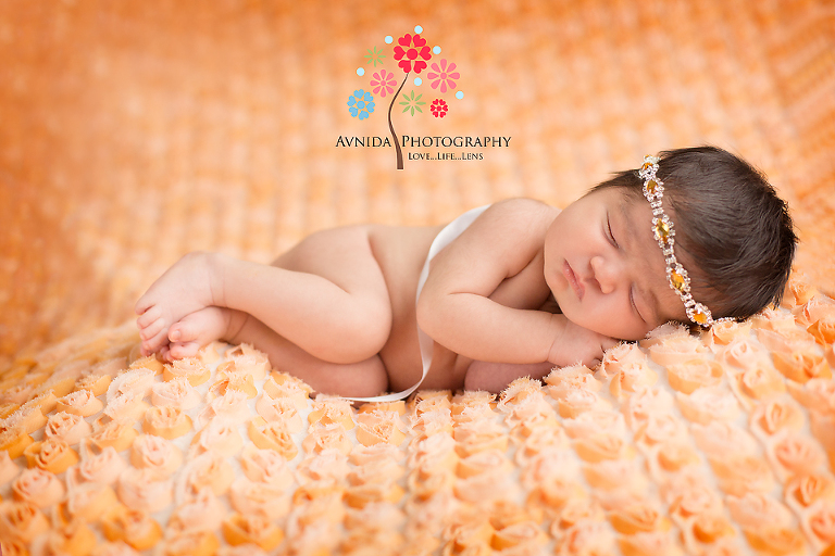 Mahwah Newborn Photographer New Jersey showing Gracie in a sideways pose