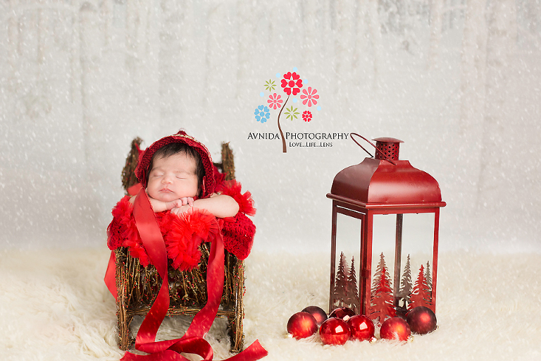 newborn photography dallas tx - christmas lights