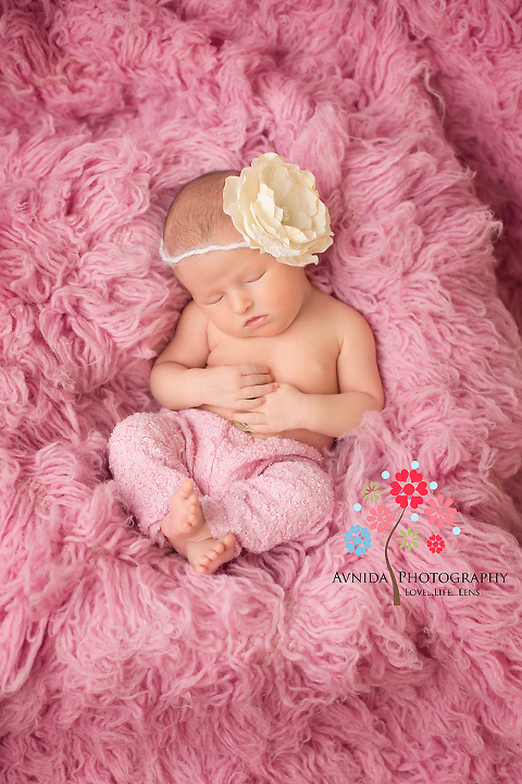 Newborn Photographer Hoboken New Jersey taking pictures pretty in pink