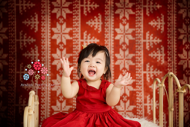 kailey shouting in this Cake Smash Photos Paramus New Jersey session