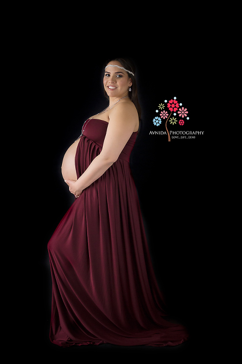 Watchung Maternity Photography Somerville New Jersey Graceful in Maroon