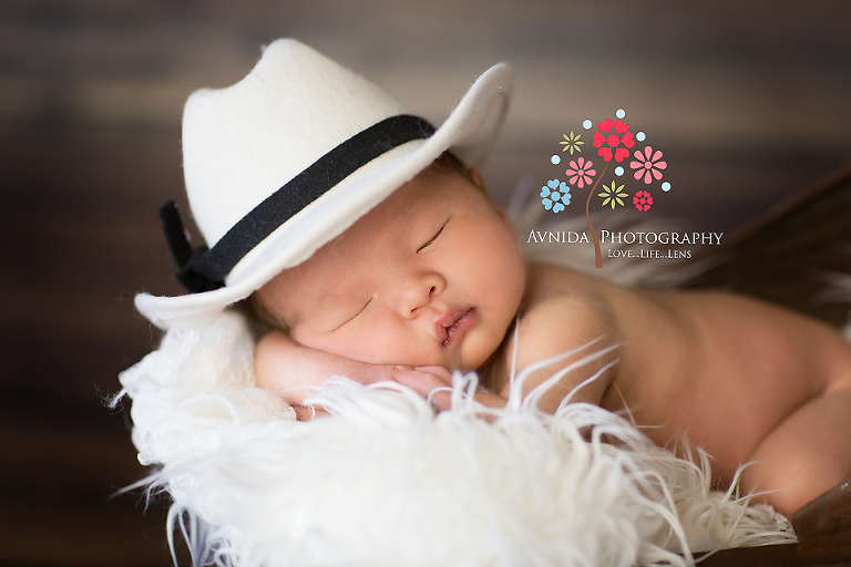 Chester Newborn Photography Mendham New Jersey - in a cool white hat