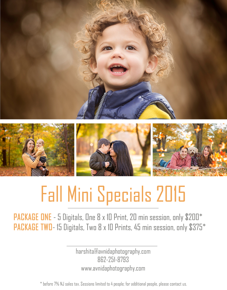 Special Packages for Fall Photography Sessions for 2015