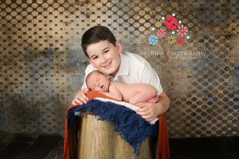 Basking Ridge Bernards NJ newborn photographer, baby with handsome older brother