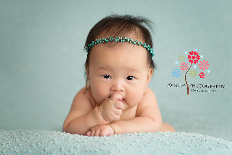 3 month baby pictures Basking Ridge NJ in a pensive mood