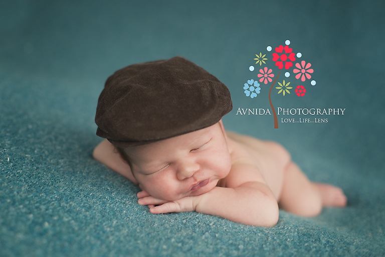 in my cap at the Basking Ridge NJ Newborn Photographer