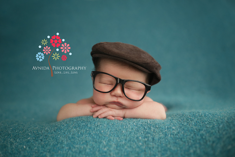 wearing glasses at the Basking Ridge NJ Newborn Photographer