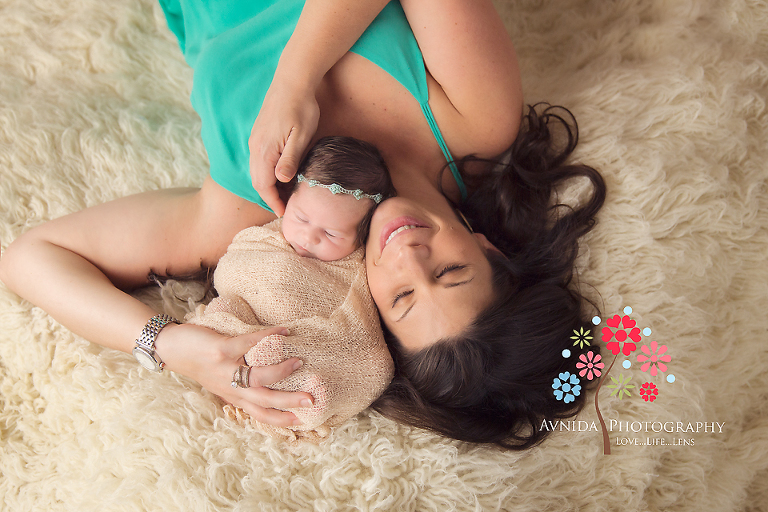 Hugging mommy during her Short Hills NJ Newborn Photography session