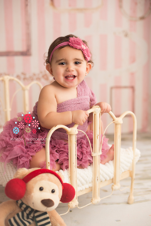 Cake Smash Photography Millburn New Jersey - it's play with the teddy time
