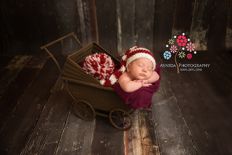 Newborn Photography Long Hill NJ Handsome in Maroon