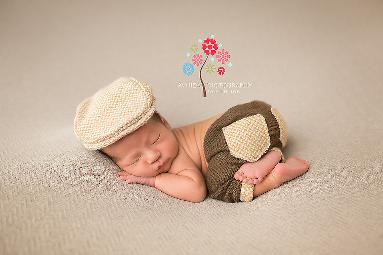 Newborn Photography West Orange NJ - in the brown cap