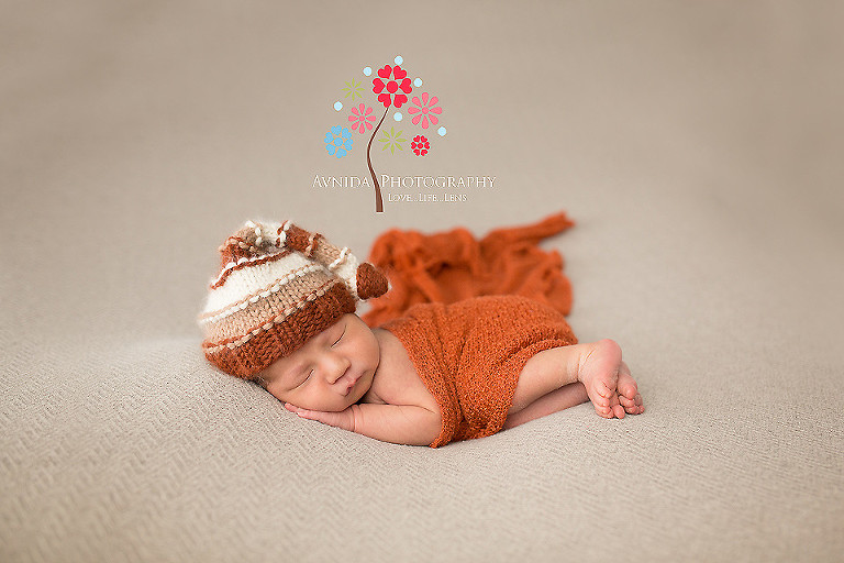 Newborn Photography West Orange NJ - in the orange cap