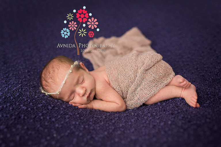 Baby Nora-Belleville NJ newborn photographer in Brown and Blue