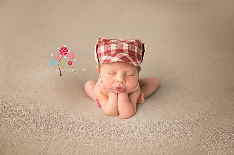 New Jersey Newborn Photographer-Red Checkered Hat