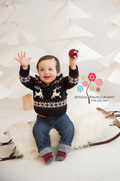 Basking Ridge NJ family photographer- it's playtime on the sleigh