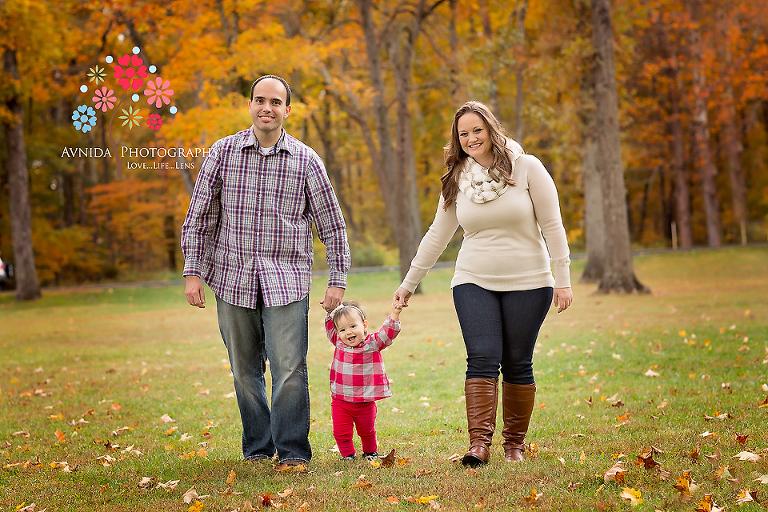 Family Portraits New Jersey - Walk in the park with mom and dad