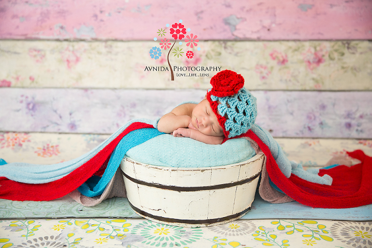 Newborn Photography Short Hills NJ - Love the Beautiful Color Combinations