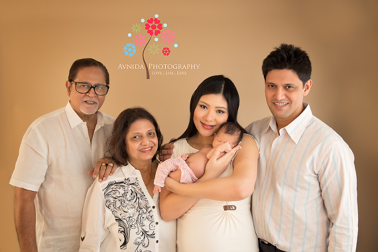 Newborn Photography Short Hills NJ - The family comes together to celebrate baby Adrisa