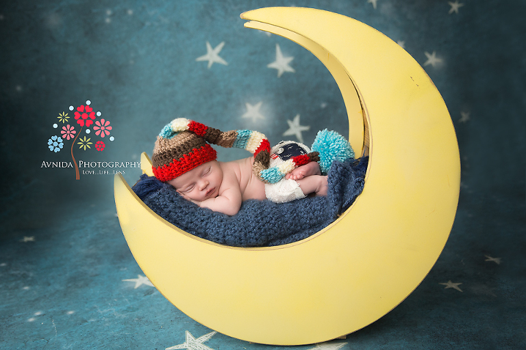 Newborn Photography Berkeley Heights NJ - Fly me to the moon - so colorful