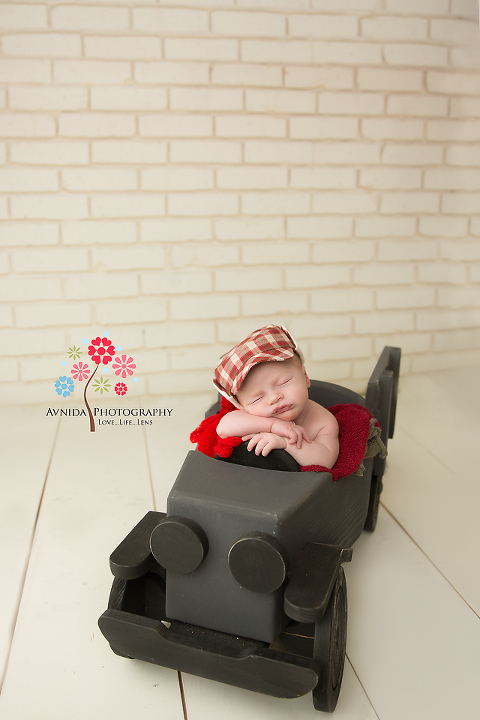 Newborn Photography Berkeley Heights NJ - This car doesn't use any gas - caring about the environment you see