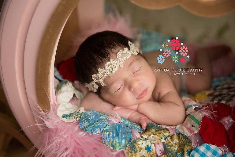 Newborn Photography Saddle River NJ - A close up of the princess sleeping in her carriage