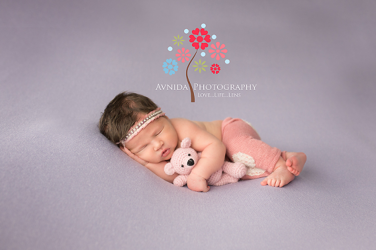 Newborn Photography Whippany NJ - Sorry Teddy - You lose - She is much cuter than you