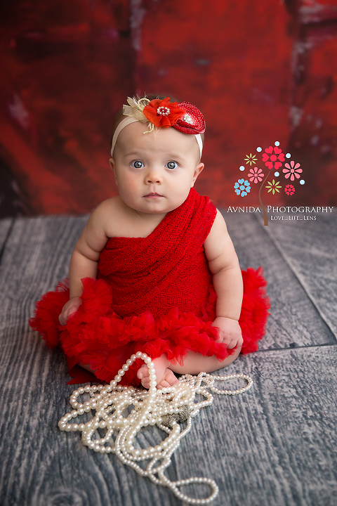 6 month Baby Photography New Vernon NJ - Beauty in Red