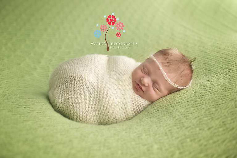 newborn photography Essex Fells NJ - doesnt she look cute in a little cocoon