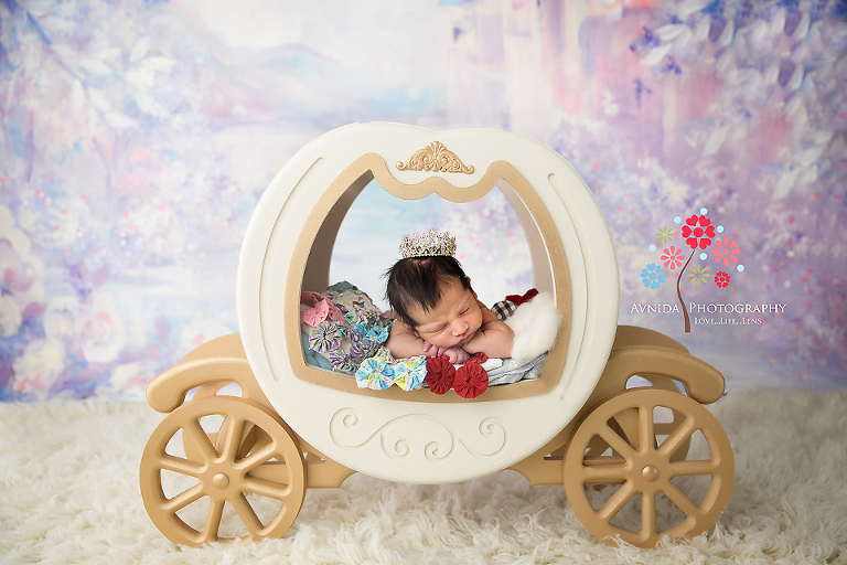 Newborn Photography Central NJ: The princess in her carriage, sleeping peacefully