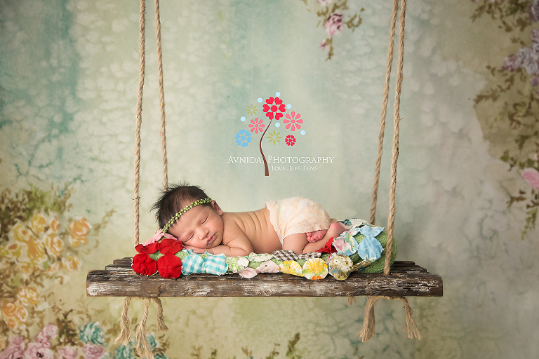 Newborn Photography Central NJ: Swing in the spring.