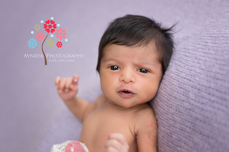 Someone was really active during her newborn baby girl photography session