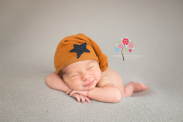 West Orange NJ newborn photographer - Representing the lone star state with a smile on his face
